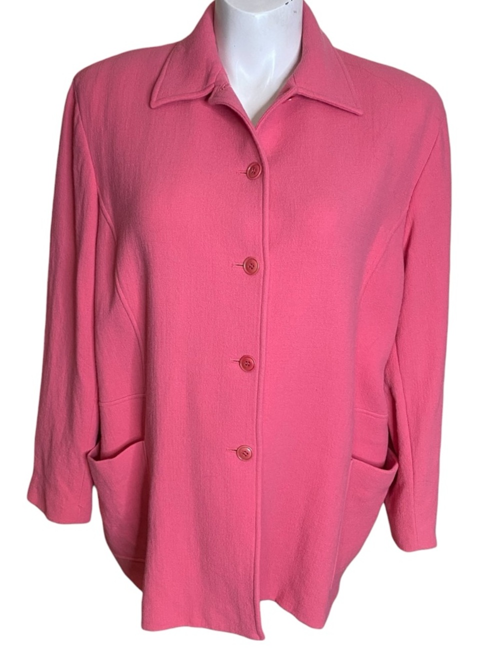 Oscar by Oscar De La Renta Pink Button-Front Women's Jacket Size 20W